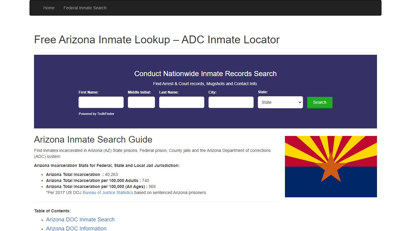 Arizona Inmate Search - AZ Department of Corrections ...